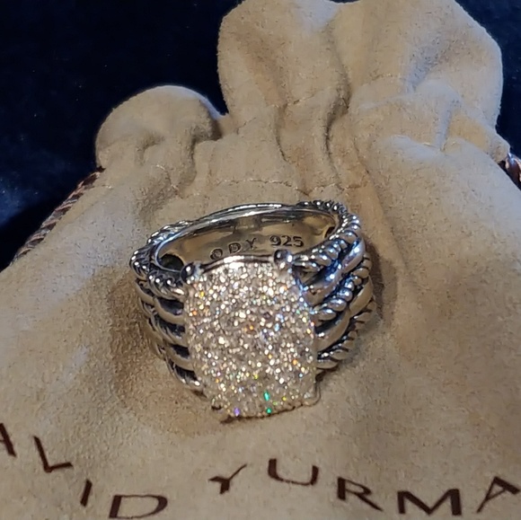 David Yurman Diamond pave Tides ring 8 Wheaton - Picture 6 of 8